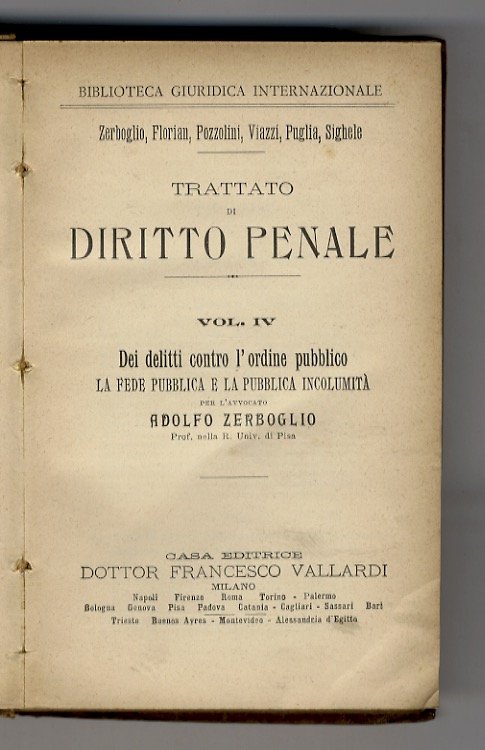 Delitti contro l'ordine pubblico, la fede pubblica e la pubblica …