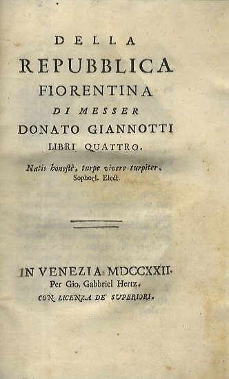 Della repubblica Fiorentina [.] Libri quattro.