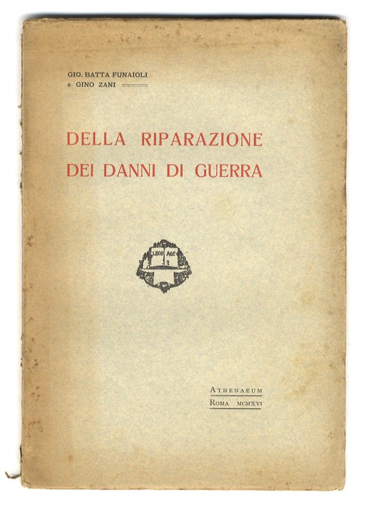 Della riparazione dei danni di guerra.