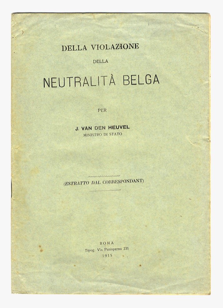 Della violazione della neutralità belga.