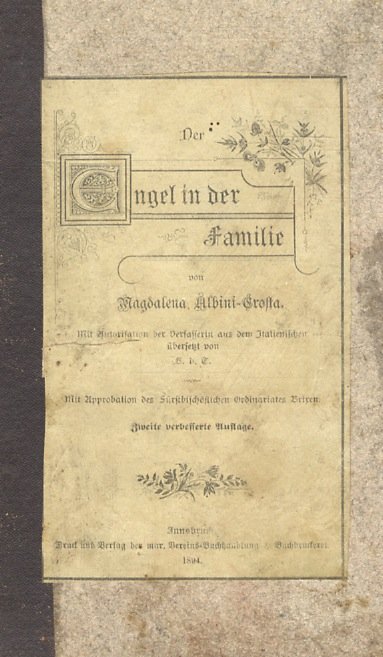 Der Engel in der Familie. Mit Autorisation der Verfasserin aus …