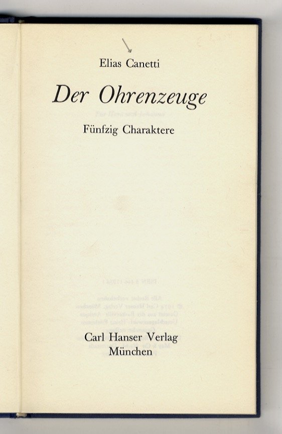 Der Ohrenzeuge. Funfzig Charaktere.