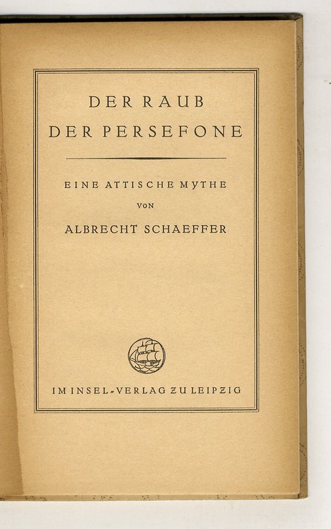 Der Raub der Persefone. Eine Attische Mythe.