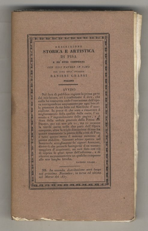 Descrizione storica e artistica di Pisa e de' suoi contorni. …