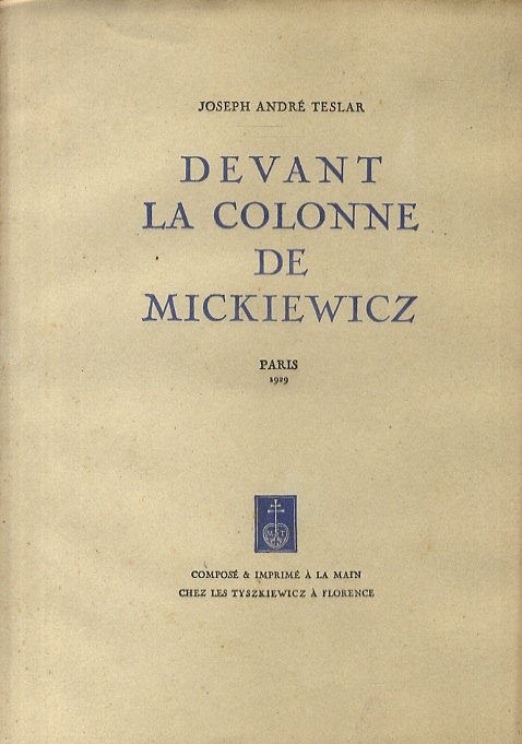 Devant la colonne de Mickiewicz. Paris. 1929.