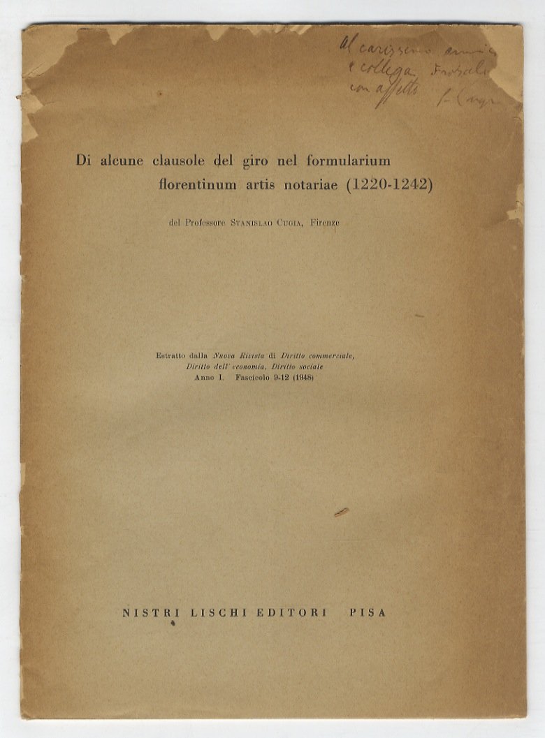 Di alcune clausole del giro nel formularium florentinum artis notariae …