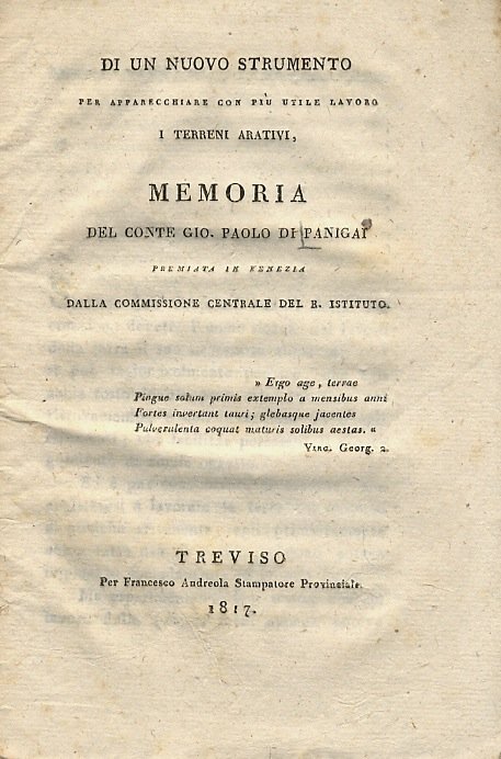 Di un nuovo strumento per apparecchiare con più utile lavoro …