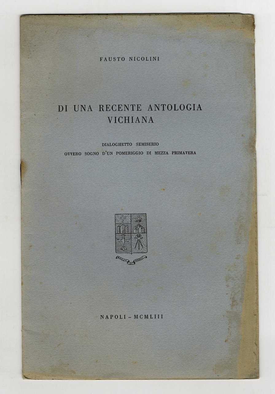 Di una recente antologia vichiana. Dialoghetto semiserio ovvero sogno d'un … | Immagine principale