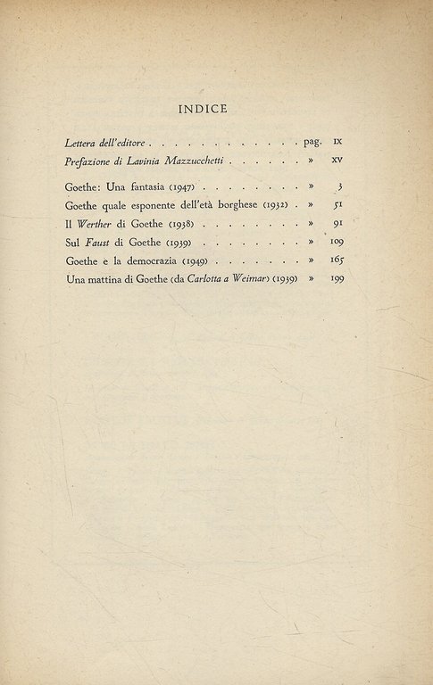 Dialogo con Goethe. A cura di Lavinia Mazzucchetti.