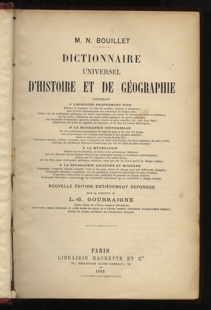 Dictionnaire universel d'histoire et de géographie. Contenant: 1: L'histoire proprement …