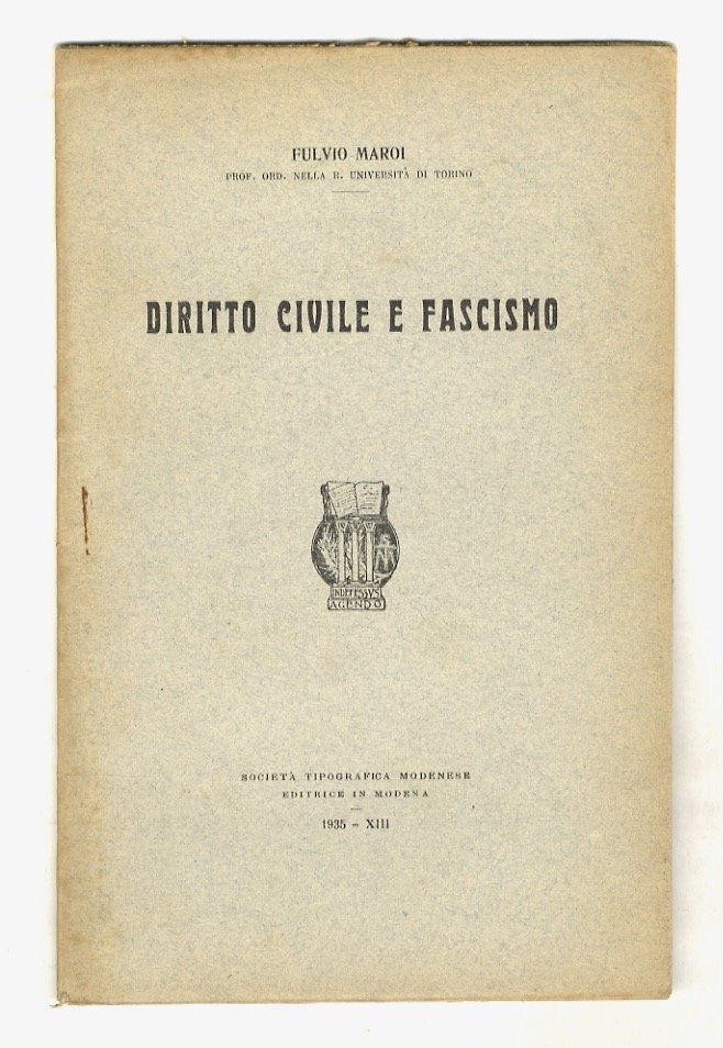 Diritto civile e fascismo. | Immagine principale