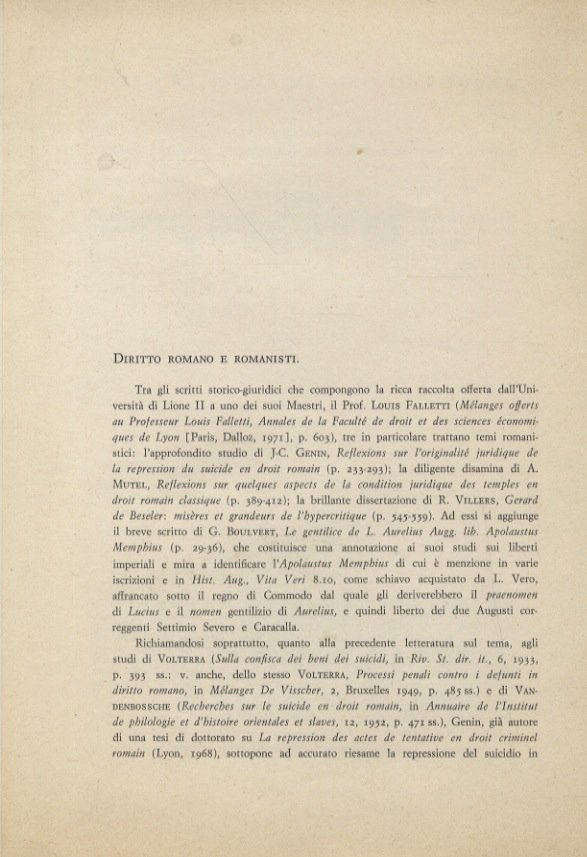 Diritto romano e romanisti.