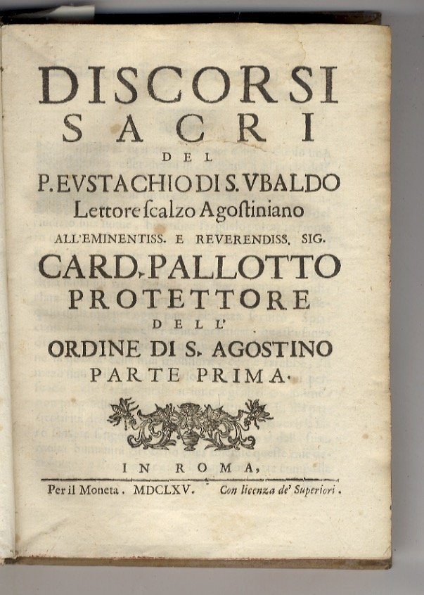 Discorsi Sacri. Parte prima (e seconda).