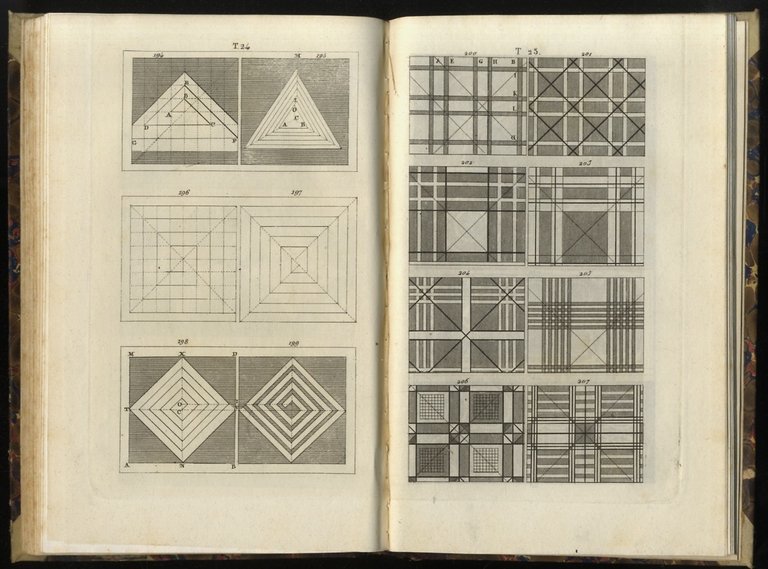 Disegno lineare a seste e riga applicato all'industria. Adorno di …