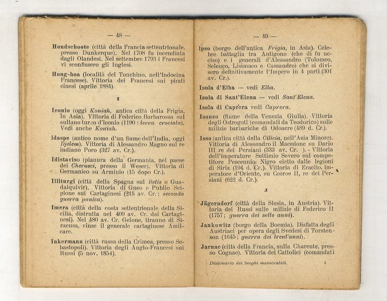 Dizionario dei luoghi memorabili. Seconda edizione.