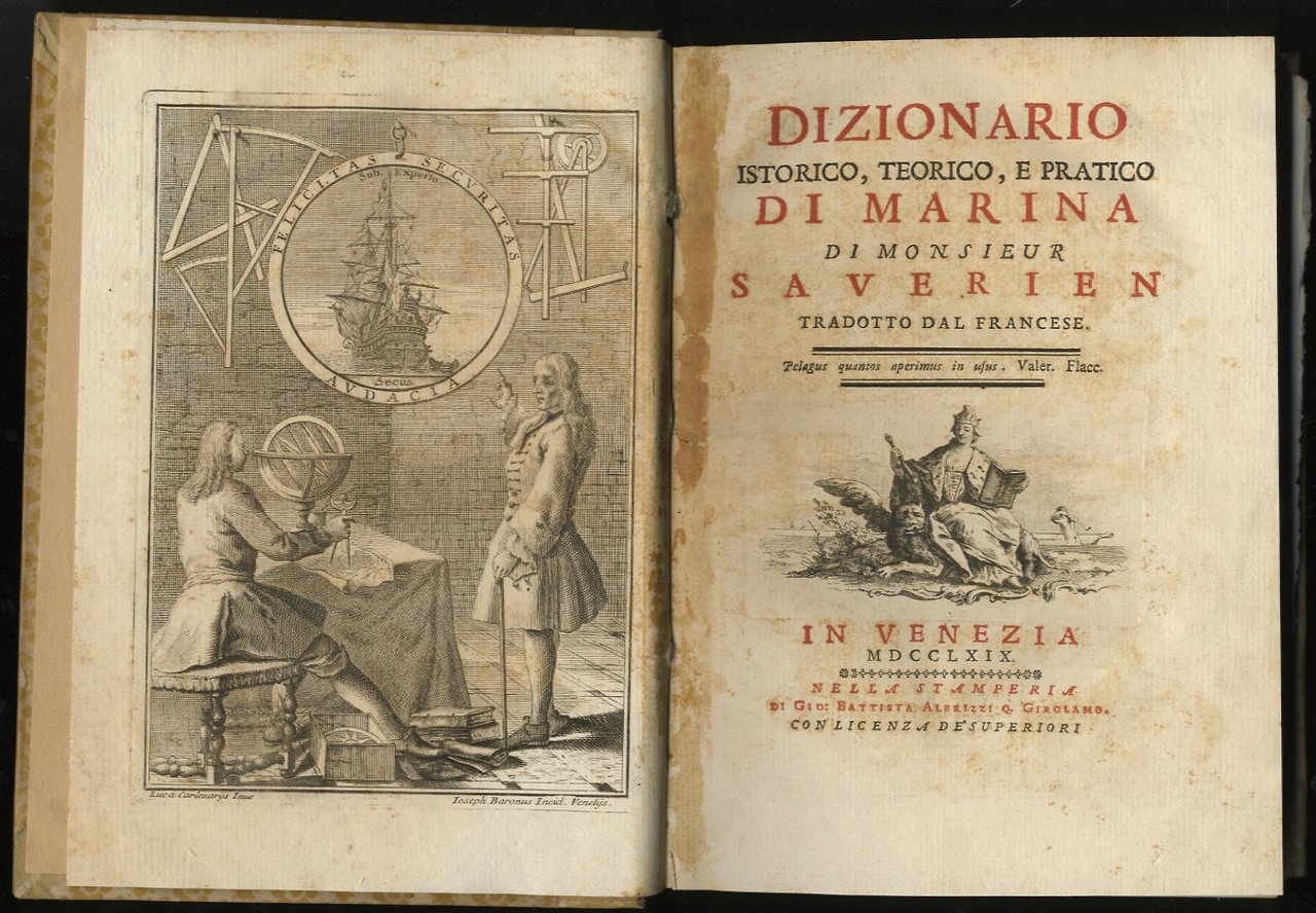Dizionario Istorico, Teorico, e pratico di Marina. Tradotto dal francese.