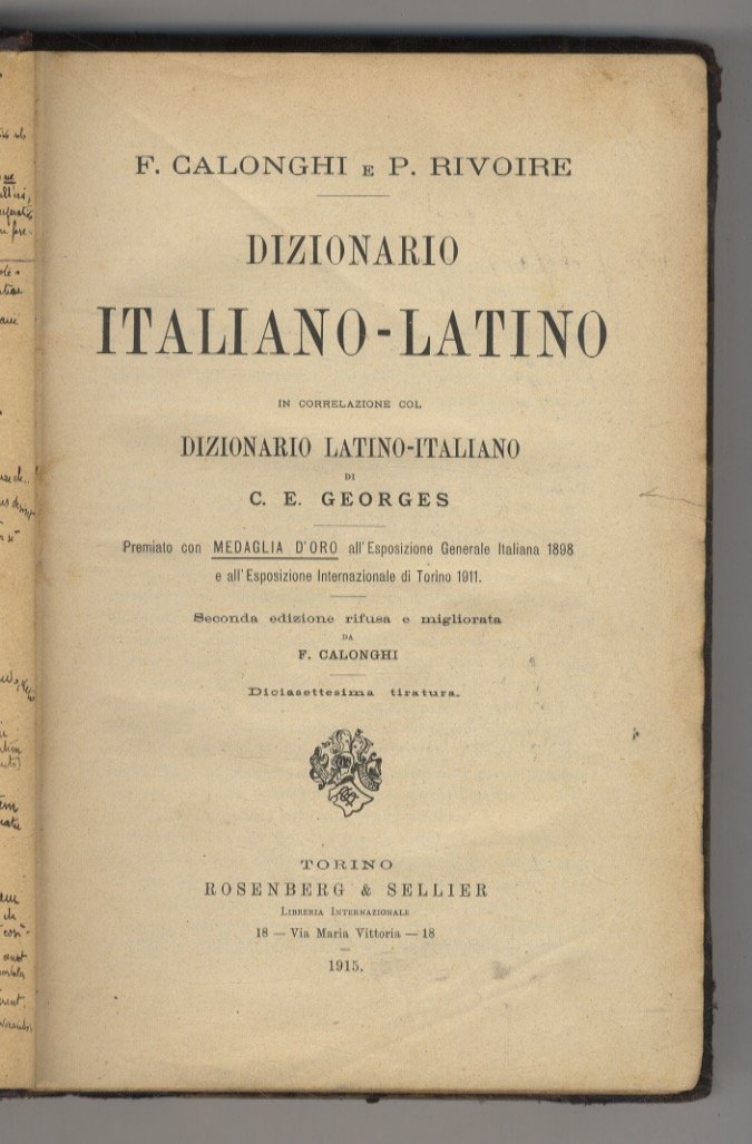 Dizionario Italiano - Latino. In correlazione col dizionario Latino - …