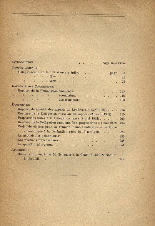 Documents (Les) de la Conférence de Gênes. Avec une introduction …