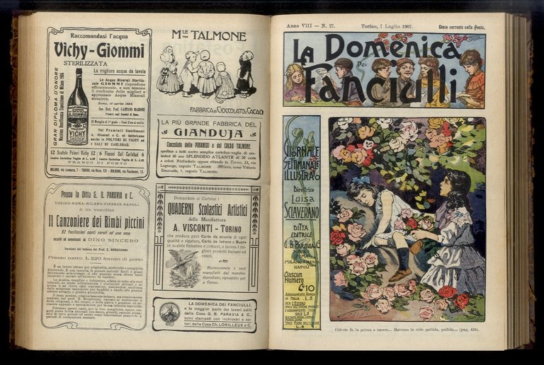 DOMENICA (LA) dei Fanciulli. Giornale settimanale illustrato. Direttrice L. Sclaverano. …
