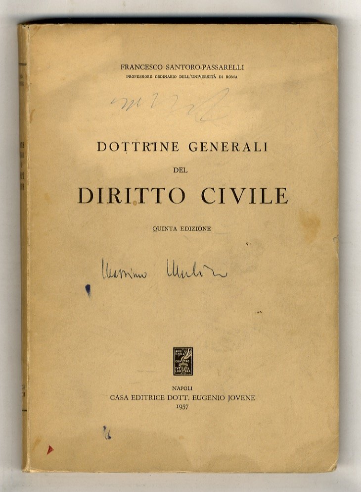 Dottrine generali del diritto civile. Quinta edizione.