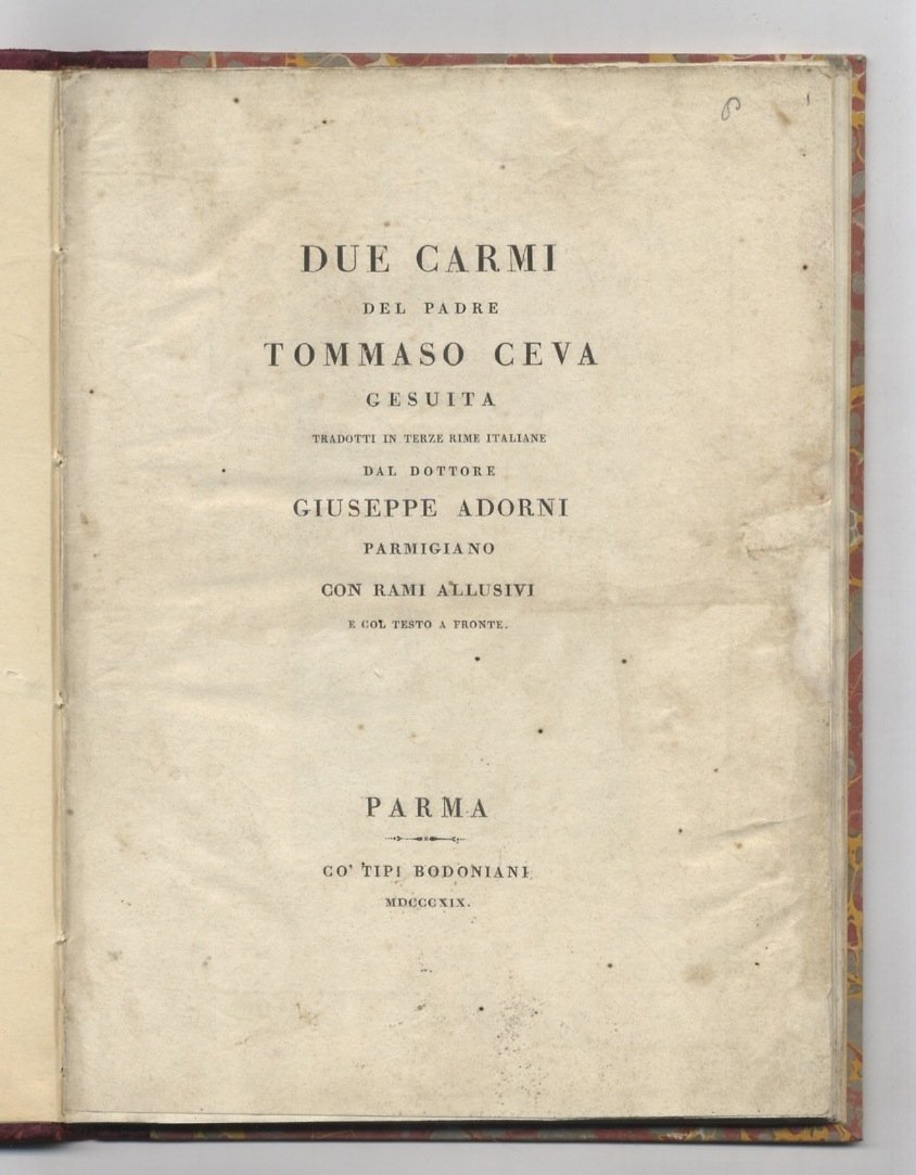 Due carmi del padre Tommaso Ceva gesuita tradotti in terze …