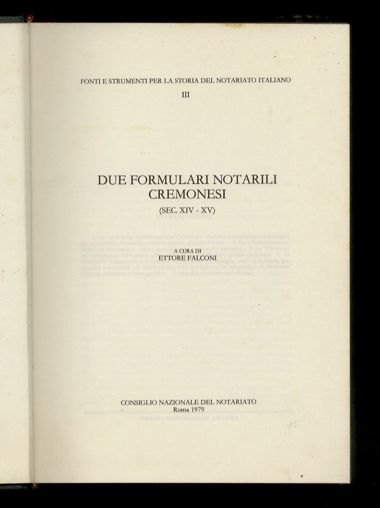 Due formulari notarili cremonesi (sec. XIV-XV) [.].