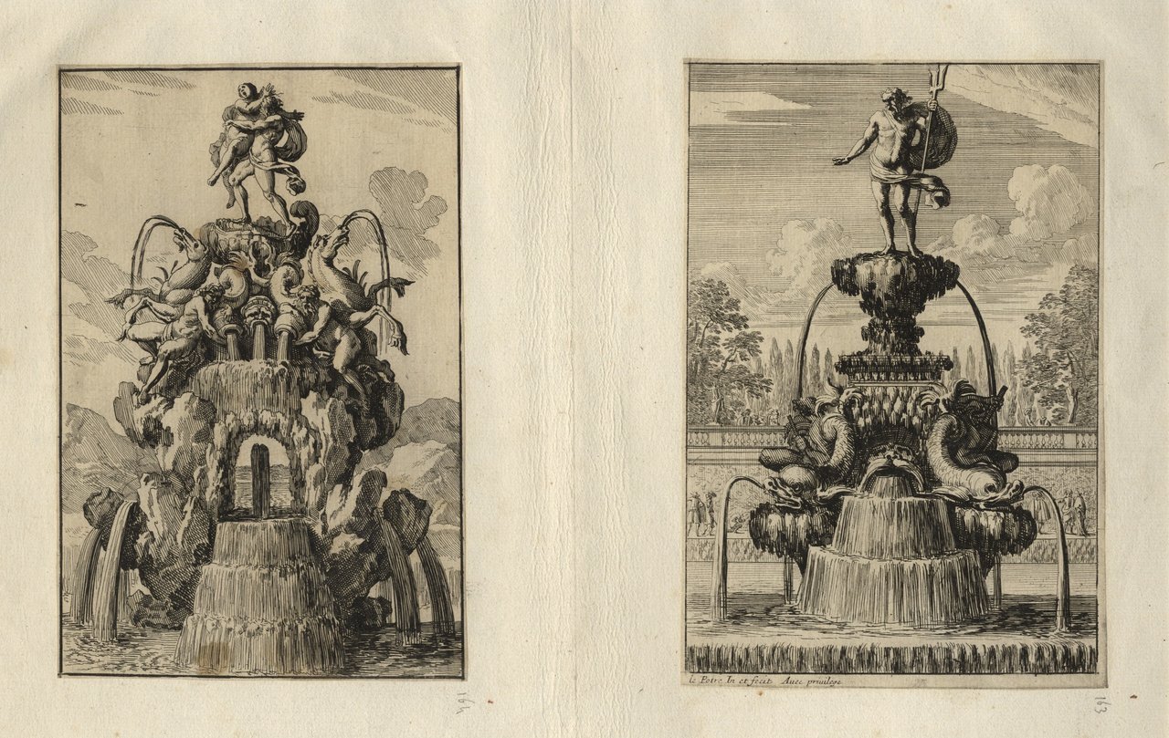 Due incisioni raffiguranti due fontane barocche. | Immagine principale