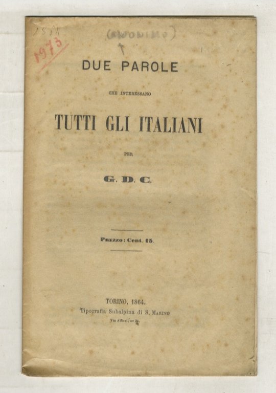 Due parole che interessano tutti gli italiani.