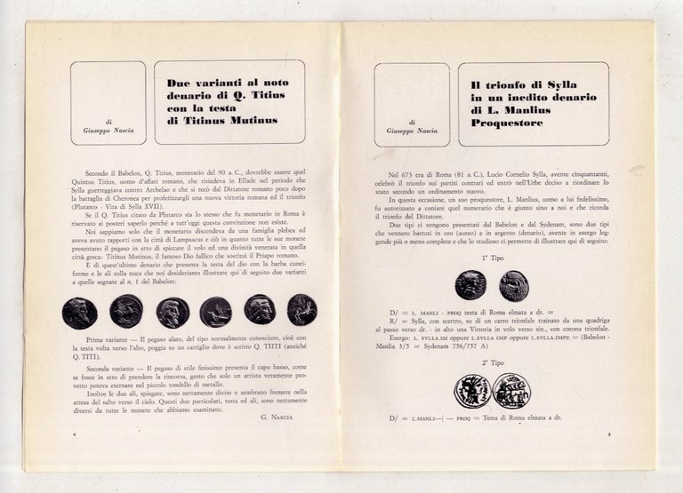 Due varianti al noto denario di Q. Titius con la …