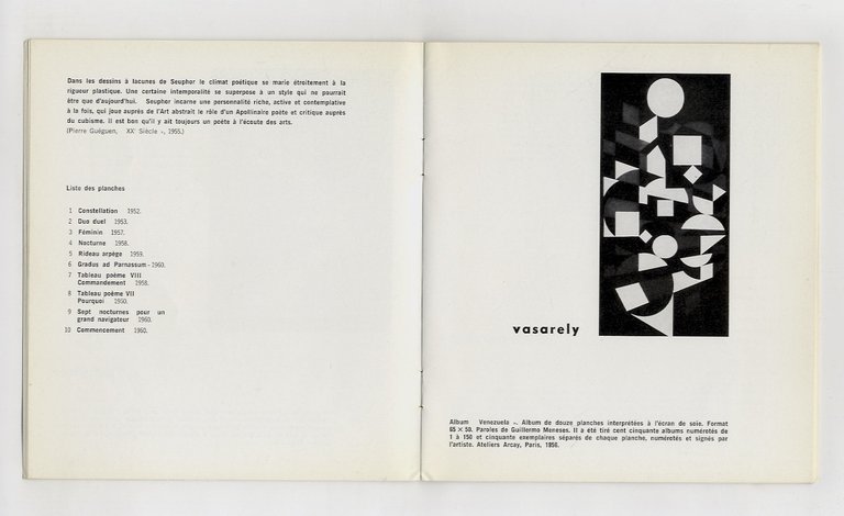 Editions Denise René. Catalogue des ouvrages édités 1949-1961.