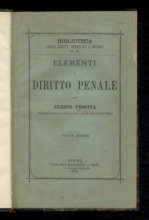Elementi di diritto penale.