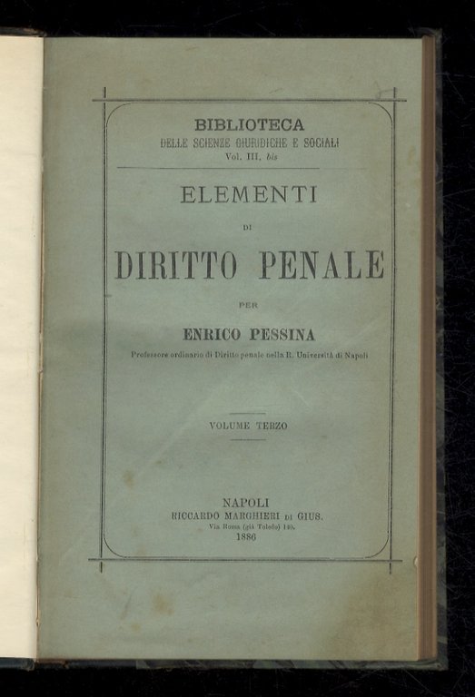 Elementi di diritto penale.