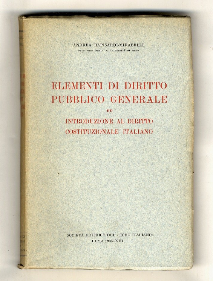 Elementi di diritto pubblico generale ed introduzione al diritto costituzionale …