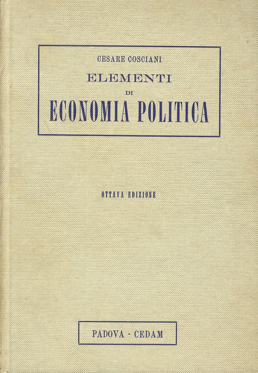 Elementi di economia politica. Ottava edizione.
