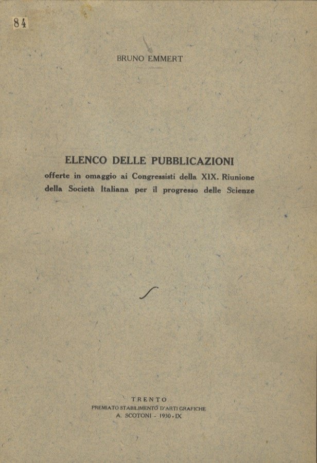 Elenco delle pubblicazioni offerte in omaggio ai congressisiti della XIX …