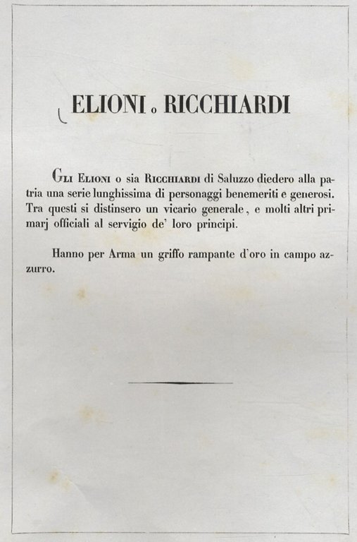 ELIONI o Ricchiardi di Saluzzo.