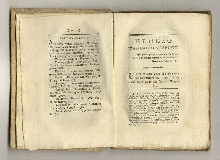 Elogio d'Amerigo Vespucci che ha riportato il premio dalla nobile …