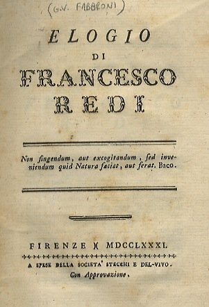 ELOGIO di Francesco Redi.