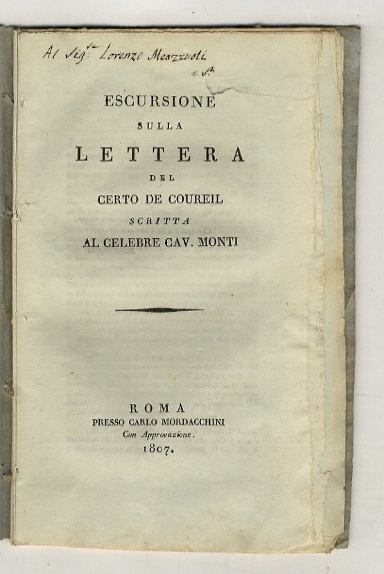 Escursione sulla lettera del certo de Coureil scritta al celebre … | Immagine principale