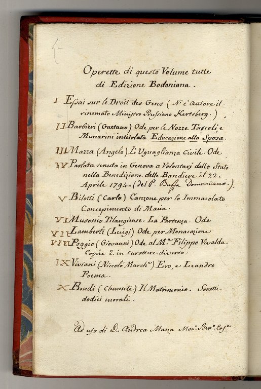 Essai sur le droit des gens. [Legato con:] Barbieri Gaetano. …