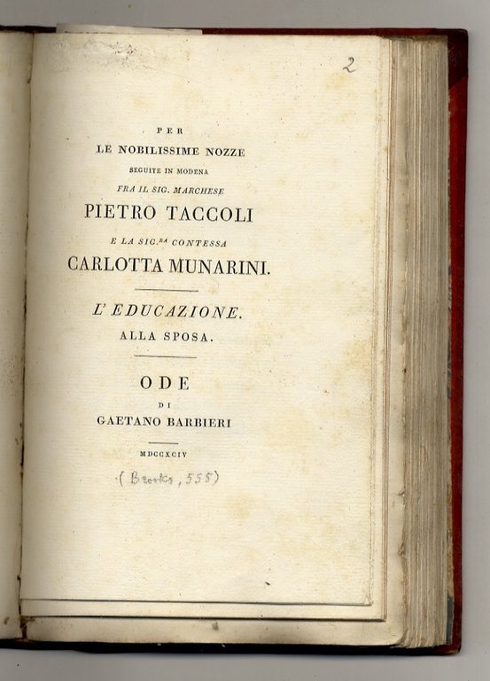 Essai sur le droit des gens. [Legato con:] Barbieri Gaetano. …