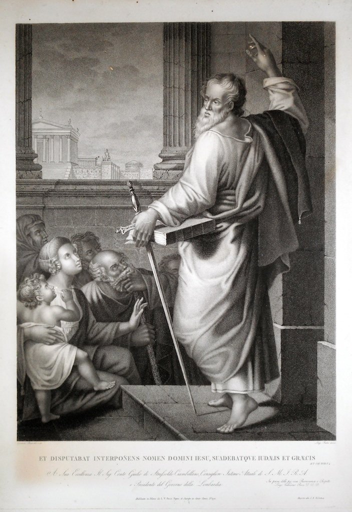 Et disputabat interponens nomen Domini Iesu suadebatque Iudaeis et Graecis. …