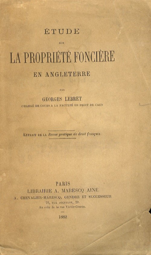 Étude sur la propriété foncière en Angleterre. Extrait de la …