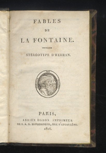 Fables de La Fontaine. Stéréotype d'Herhan.