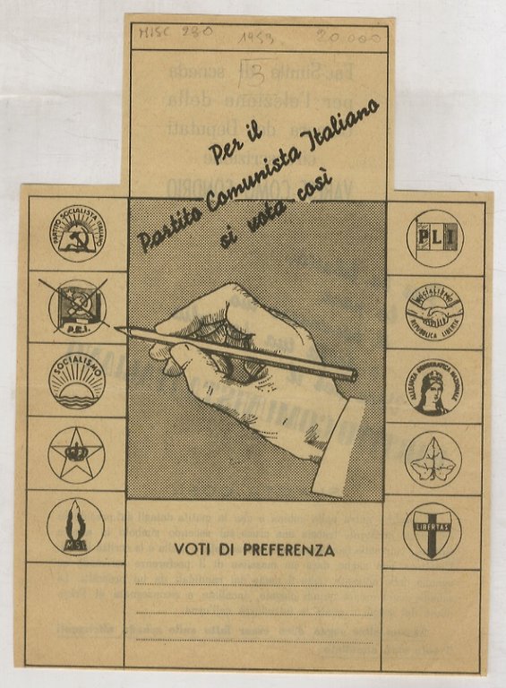 “Fac-Simile di scheda per l'elezione della Camera dei Deputati. Circoscrizione …