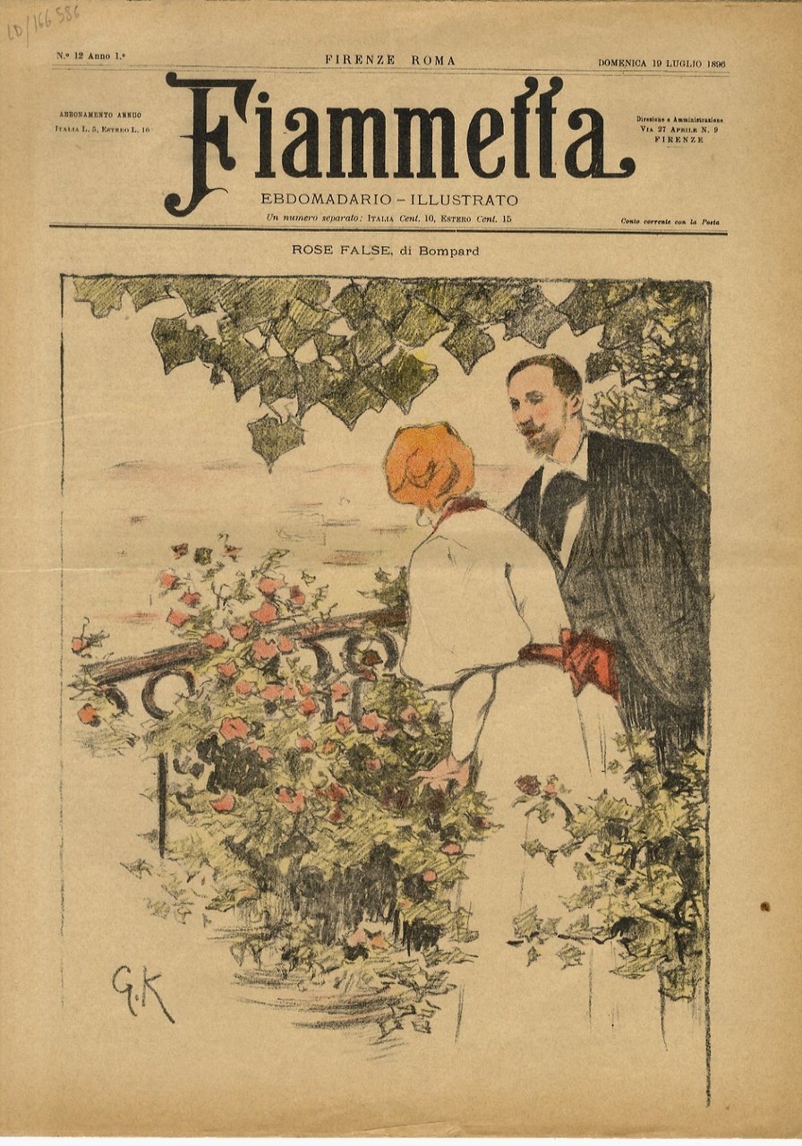 FIAMMETTA. Ebdomadario illustrato. Anno 1. N. 12. Domenica 19 luglio …