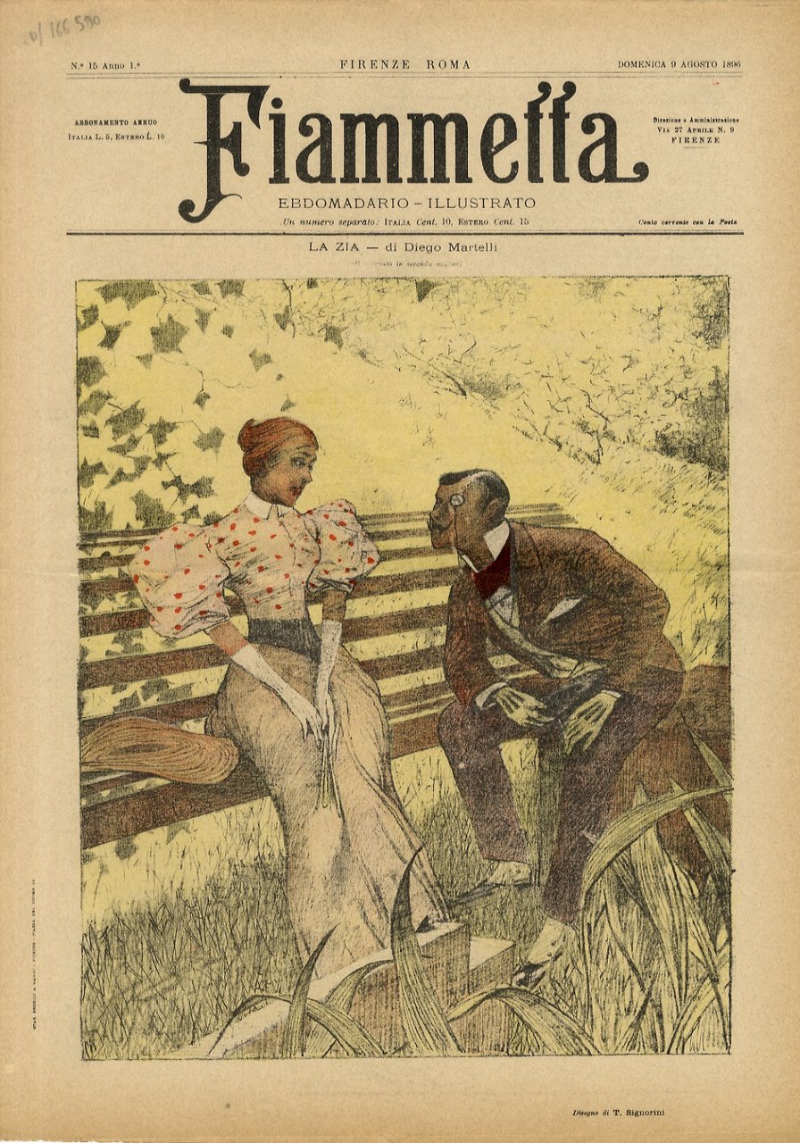 FIAMMETTA. Ebdomadario illustrato. Anno 1. N. 15. Domenica 9 agosto …