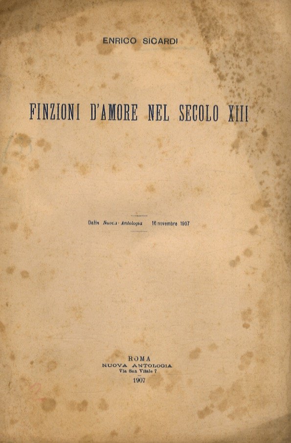 Finzioni d'amore nel secolo XIII.