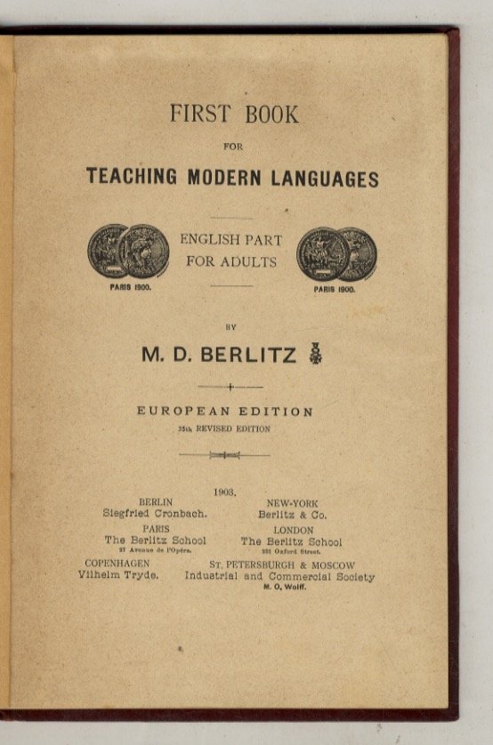 First book for teaching modern languages. English part for adults …