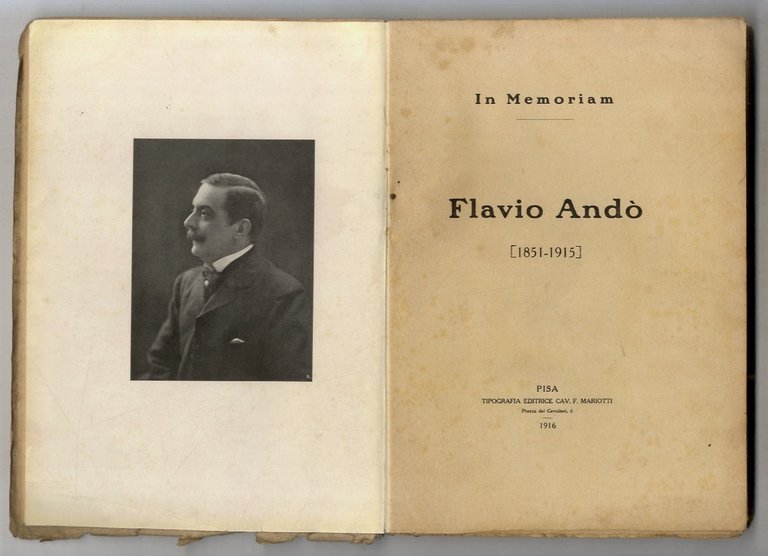 FLAVIO Andò. [1851-1915]. In memoriam.